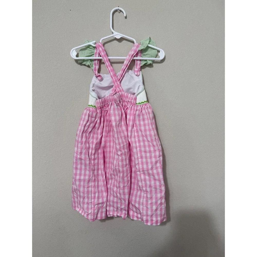 Smocked Pink Gingham Watermelon Smocked Dress Toddler‎ Girl 3T